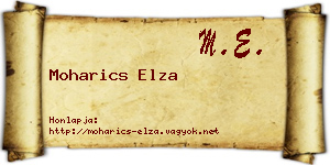 Moharics Elza névjegykártya